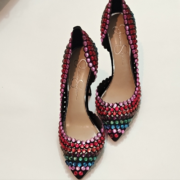 Jessica Simpson Shoes - Jessica Simpson Colorful Embellished Heels